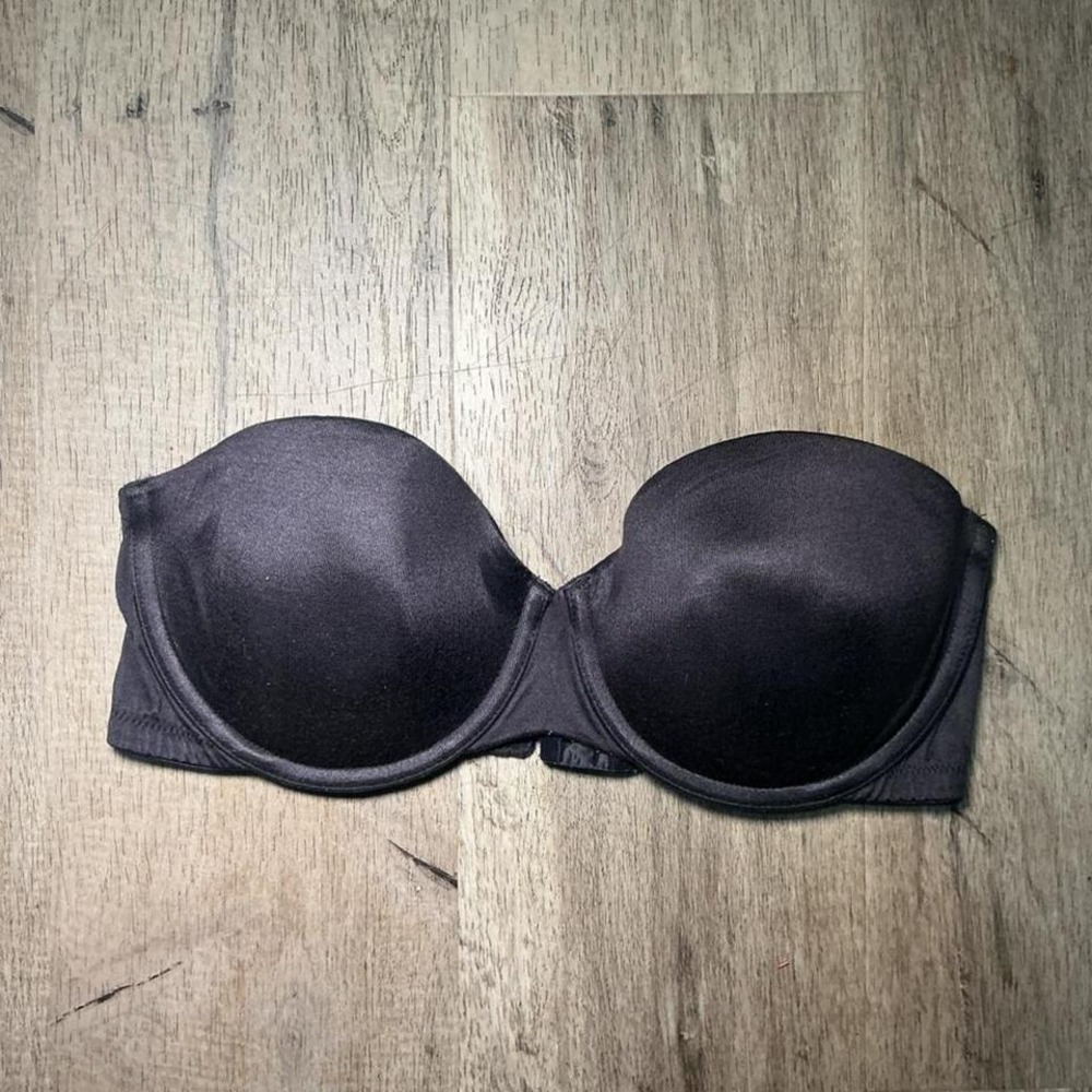 Bali Strapless Padded Underwire Bra Size 34C Black DFB966 Smoothing Everyday